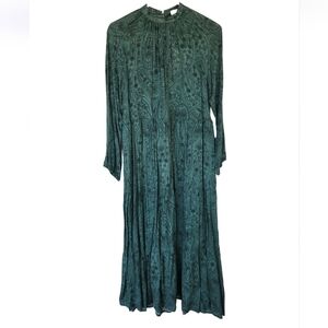 NWT A New Day Green Printed Mock Neck Maxi Dress Size XS